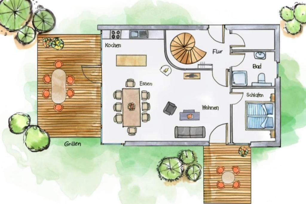 W7 - Sehr Schoenes Ferienhaus Mit Toller Lage Und Super Aussicht In Roebel An Der Mueritz Villa Exteriör bild